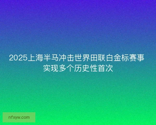 2025上海半马冲击世界田联白金标赛事 实现多个历史性首次 2025上海半马冲击世界田联白金标赛事 实现多个历史性首次