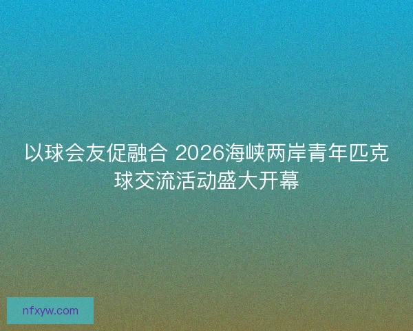 以球会友促融合 2026海峡两岸青年匹克球交流活动盛大开幕